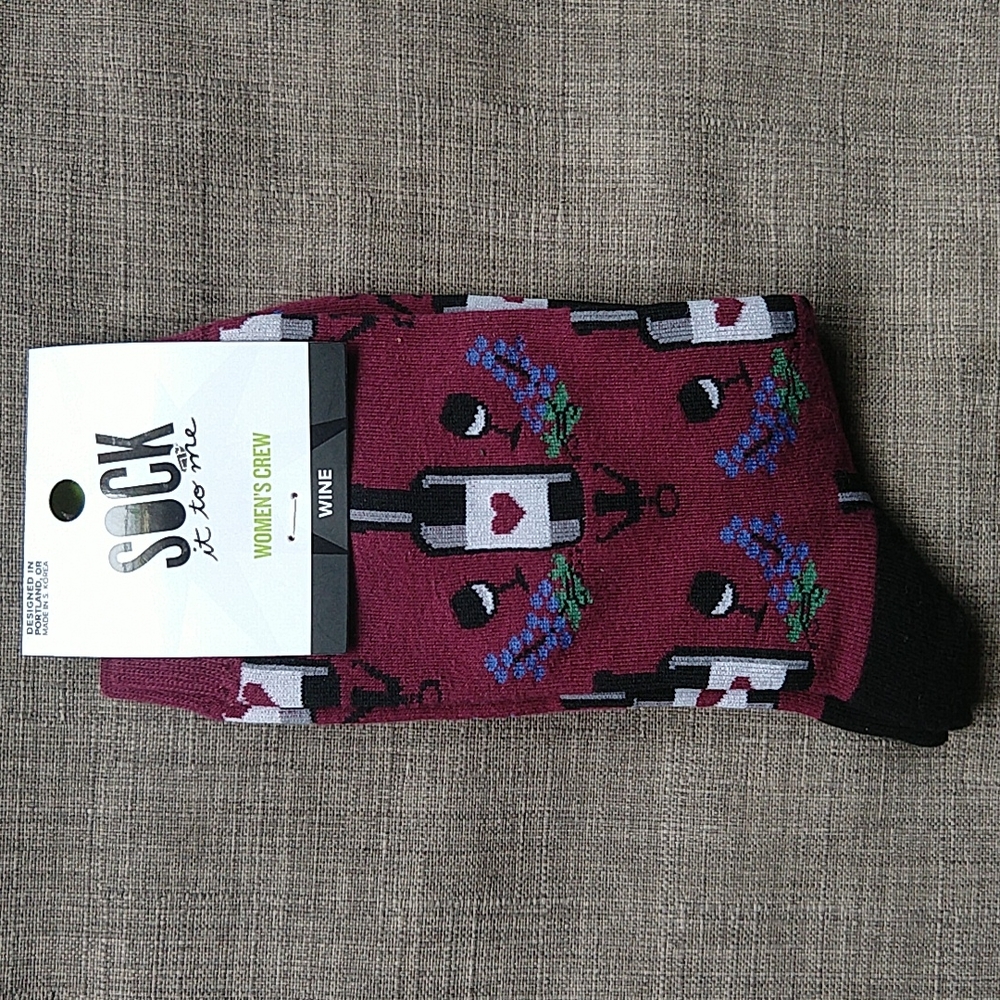 Sock it to me Wine Socks Women's Crew Quirky Novelty